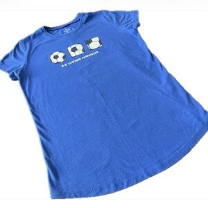 Under Armour Kids Royal Blue Soccer/Football Sports Graphic Tee
